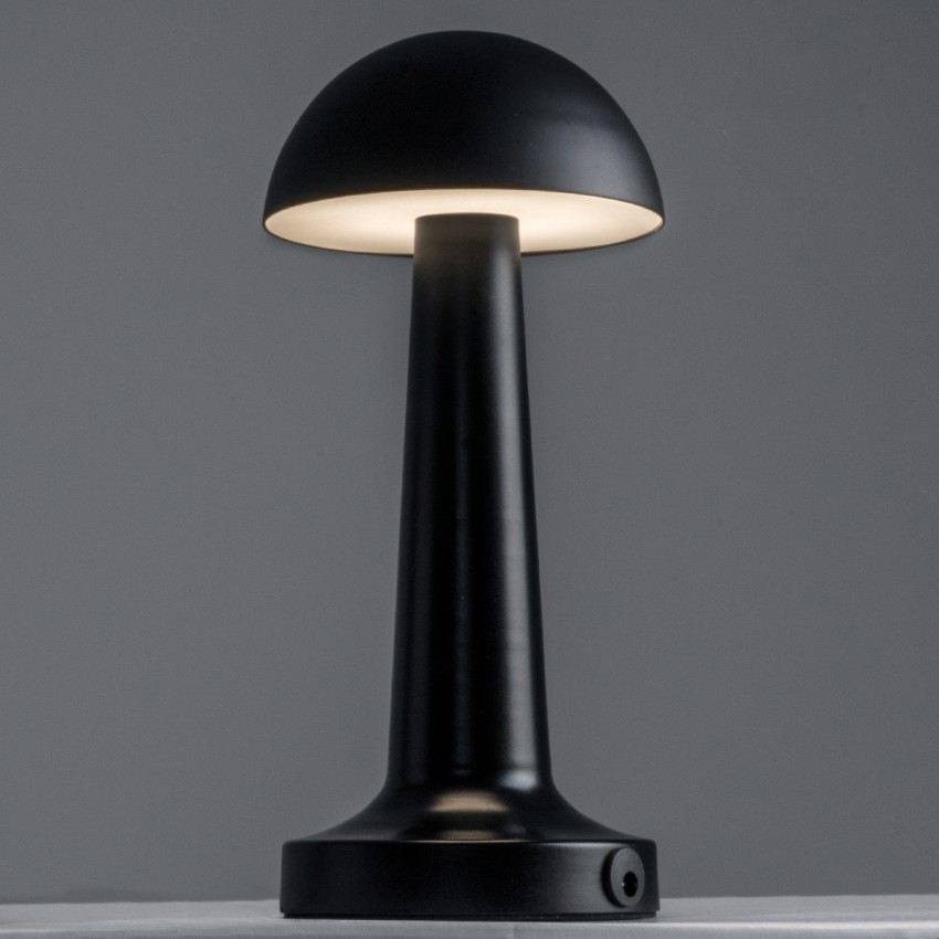 COCO  Μοντέρνο Επιτραπέζιο Φωτιστικό Πορτατίφ LED 1.5W 105lm 120° DC 5V Επαναφορτιζόμενο με Μπαταρία Li-ion 1800mAh - Διακόπτη Αφής με 3 Εντάσεις Φωτισμού Θερμό Λευκό 2700K Dimmable - Φ10 x 22cm - Μαύρο