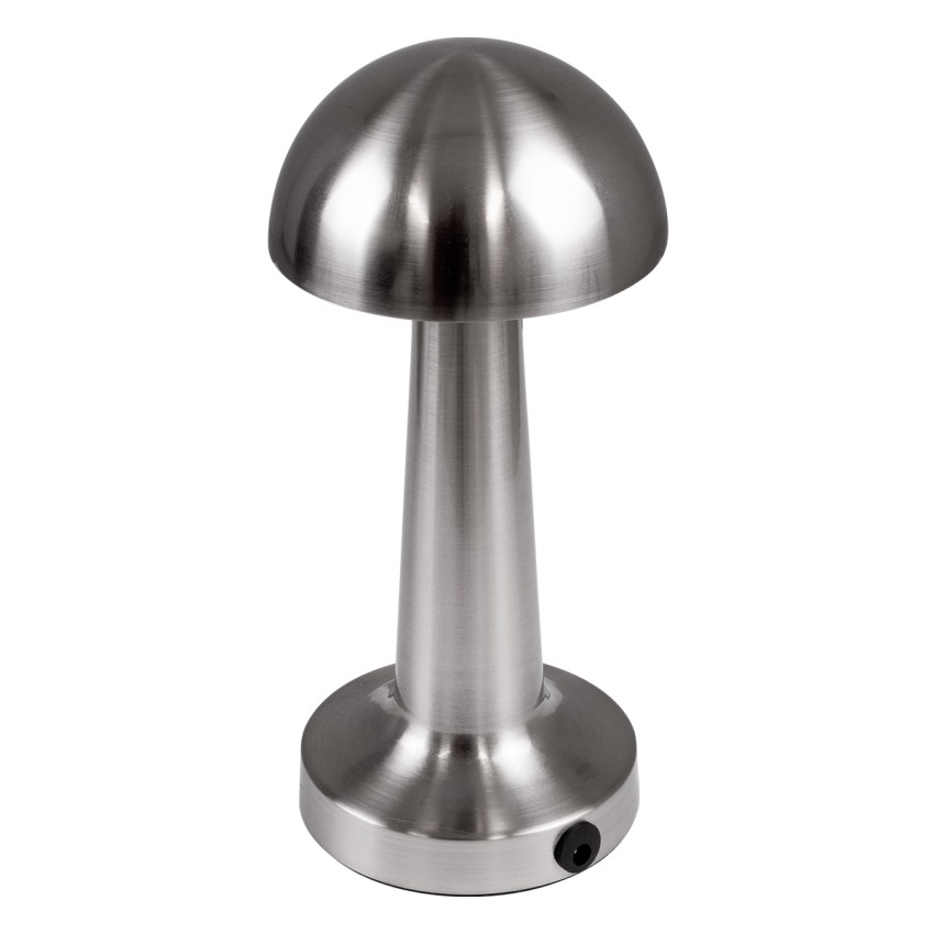 COCO  Μοντέρνο Επιτραπέζιο Φωτιστικό Πορτατίφ LED 1.5W 105lm 120° DC 5V Επαναφορτιζόμενο με Μπαταρία Li-ion 1800mAh - Διακόπτη Αφής με 3 Εντάσεις Φωτισμού Θερμό Λευκό 2700K Dimmable - Φ10 x 22cm - Ασημί