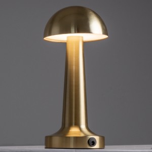 COCO  Μοντέρνο Επιτραπέζιο Φωτιστικό Πορτατίφ LED 1.5W 105lm 120° DC 5V Επαναφορτιζόμενο με Μπαταρία Li-ion 1800mAh - Διακόπτη Αφής με 3 Εντάσεις Φωτισμού Θερμό Λευκό 2700K Dimmable - Φ10 x 22cm - Χρυσό