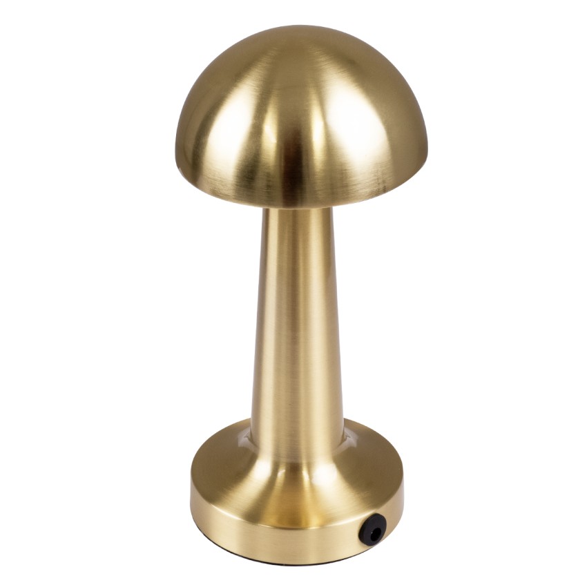 COCO  Μοντέρνο Επιτραπέζιο Φωτιστικό Πορτατίφ LED 1.5W 105lm 120° DC 5V Επαναφορτιζόμενο με Μπαταρία Li-ion 1800mAh - Διακόπτη Αφής με 3 Εντάσεις Φωτισμού Θερμό Λευκό 2700K Dimmable - Φ10 x 22cm - Χρυσό