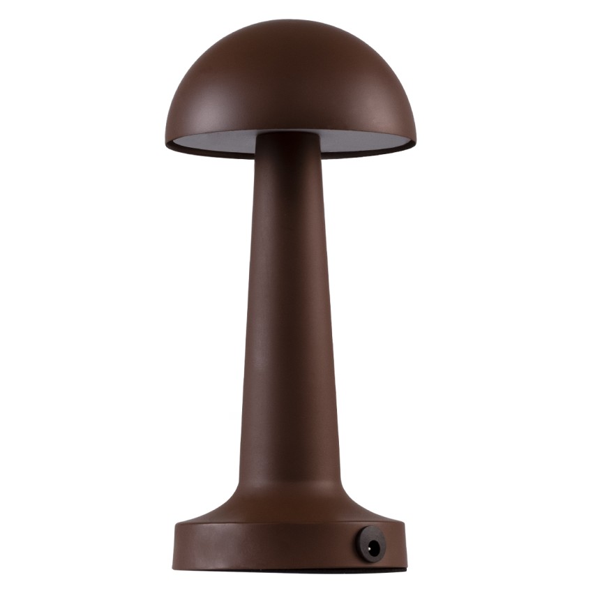 COCO  Μοντέρνο Επιτραπέζιο Φωτιστικό Πορτατίφ LED 1.5W 105lm 120° DC 5V Επαναφορτιζόμενο με Μπαταρία Li-ion 1800mAh - Διακόπτη Αφής με 3 Εντάσεις Φωτισμού Θερμό Λευκό 2700K Dimmable - Φ10 x 22cm - Σκούρο Καφέ