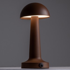 COCO  Μοντέρνο Επιτραπέζιο Φωτιστικό Πορτατίφ LED 1.5W 105lm 120° DC 5V Επαναφορτιζόμενο με Μπαταρία Li-ion 1800mAh - Διακόπτη Αφής με 3 Εντάσεις Φωτισμού Θερμό Λευκό 2700K Dimmable - Φ10 x 22cm - Σκούρο Καφέ