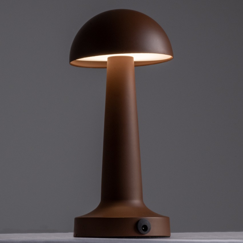 COCO  Μοντέρνο Επιτραπέζιο Φωτιστικό Πορτατίφ LED 1.5W 105lm 120° DC 5V Επαναφορτιζόμενο με Μπαταρία Li-ion 1800mAh - Διακόπτη Αφής με 3 Εντάσεις Φωτισμού Θερμό Λευκό 2700K Dimmable - Φ10 x 22cm - Σκούρο Καφέ