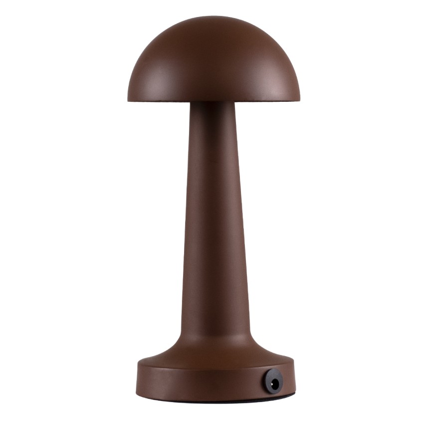 COCO  Μοντέρνο Επιτραπέζιο Φωτιστικό Πορτατίφ LED 1.5W 105lm 120° DC 5V Επαναφορτιζόμενο με Μπαταρία Li-ion 1800mAh - Διακόπτη Αφής με 3 Εντάσεις Φωτισμού Θερμό Λευκό 2700K Dimmable - Φ10 x 22cm - Σκούρο Καφέ