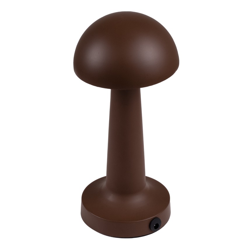 COCO  Μοντέρνο Επιτραπέζιο Φωτιστικό Πορτατίφ LED 1.5W 105lm 120° DC 5V Επαναφορτιζόμενο με Μπαταρία Li-ion 1800mAh - Διακόπτη Αφής με 3 Εντάσεις Φωτισμού Θερμό Λευκό 2700K Dimmable - Φ10 x 22cm - Σκούρο Καφέ