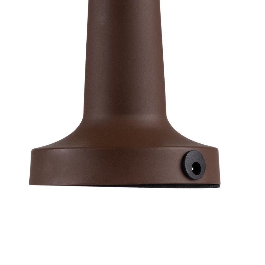 COCO  Μοντέρνο Επιτραπέζιο Φωτιστικό Πορτατίφ LED 1.5W 105lm 120° DC 5V Επαναφορτιζόμενο με Μπαταρία Li-ion 1800mAh - Διακόπτη Αφής με 3 Εντάσεις Φωτισμού Θερμό Λευκό 2700K Dimmable - Φ10 x 22cm - Σκούρο Καφέ