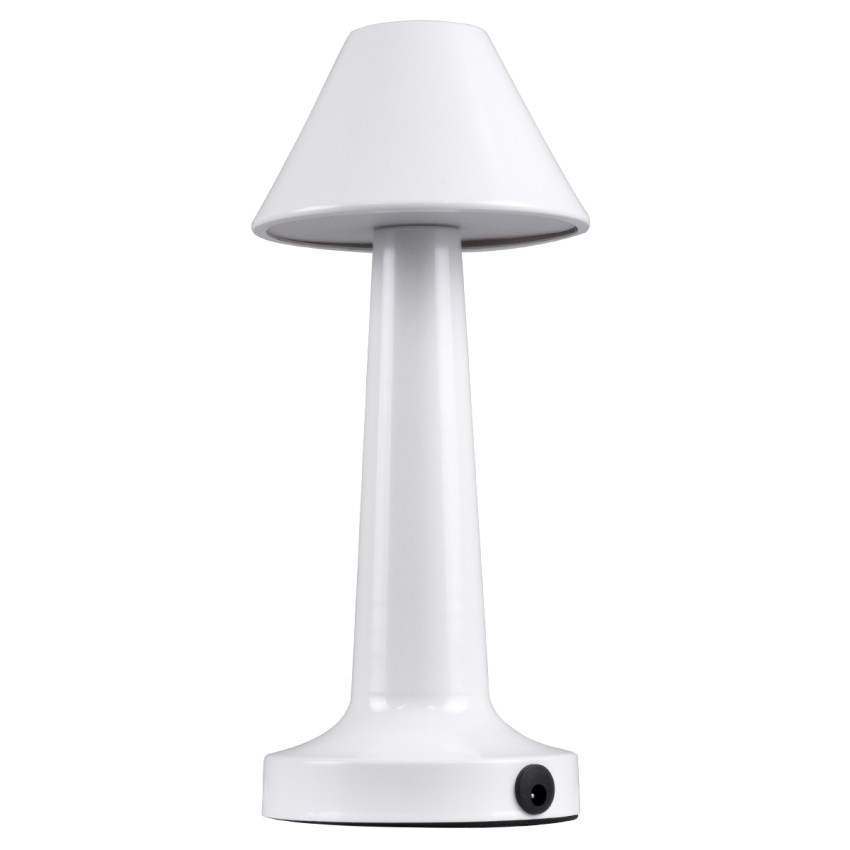 MOLLY  Μοντέρνο Επιτραπέζιο Φωτιστικό Πορτατίφ LED 1.5W 105lm 120° DC 5V Επαναφορτιζόμενο με Μπαταρία Li-ion 1800mAh - Διακόπτη Αφής με 3 Εντάσεις Φωτισμού Θερμό Λευκό 2700K Dimmable - Φ10 x 23cm - Λευκό