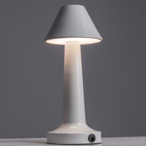 MOLLY  Μοντέρνο Επιτραπέζιο Φωτιστικό Πορτατίφ LED 1.5W 105lm 120° DC 5V Επαναφορτιζόμενο με Μπαταρία Li-ion 1800mAh - Διακόπτη Αφής με 3 Εντάσεις Φωτισμού Θερμό Λευκό 2700K Dimmable - Φ10 x 23cm - Λευκό