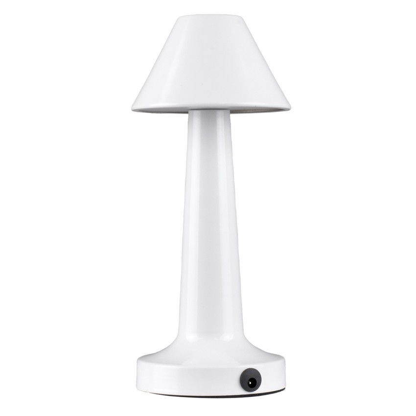 MOLLY  Μοντέρνο Επιτραπέζιο Φωτιστικό Πορτατίφ LED 1.5W 105lm 120° DC 5V Επαναφορτιζόμενο με Μπαταρία Li-ion 1800mAh - Διακόπτη Αφής με 3 Εντάσεις Φωτισμού Θερμό Λευκό 2700K Dimmable - Φ10 x 23cm - Λευκό