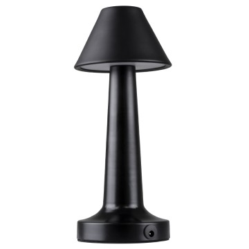 MOLLY  Μοντέρνο Επιτραπέζιο Φωτιστικό Πορτατίφ LED 1.5W 105lm 120° DC 5V Επαναφορτιζόμενο με Μπαταρία Li-ion 1800mAh - Διακόπτη Αφής με 3 Εντάσεις Φωτισμού Θερμό Λευκό 2700K Dimmable - Φ10 x 23cm - Μαύρο