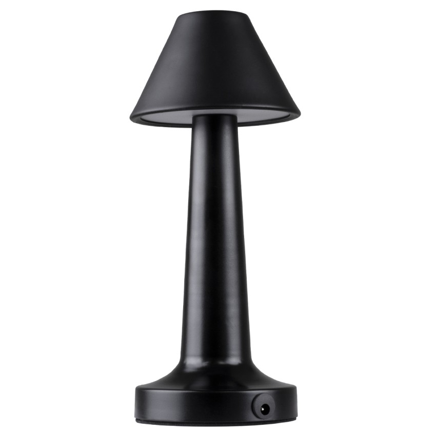 MOLLY  Μοντέρνο Επιτραπέζιο Φωτιστικό Πορτατίφ LED 1.5W 105lm 120° DC 5V Επαναφορτιζόμενο με Μπαταρία Li-ion 1800mAh - Διακόπτη Αφής με 3 Εντάσεις Φωτισμού Θερμό Λευκό 2700K Dimmable - Φ10 x 23cm - Μαύρο