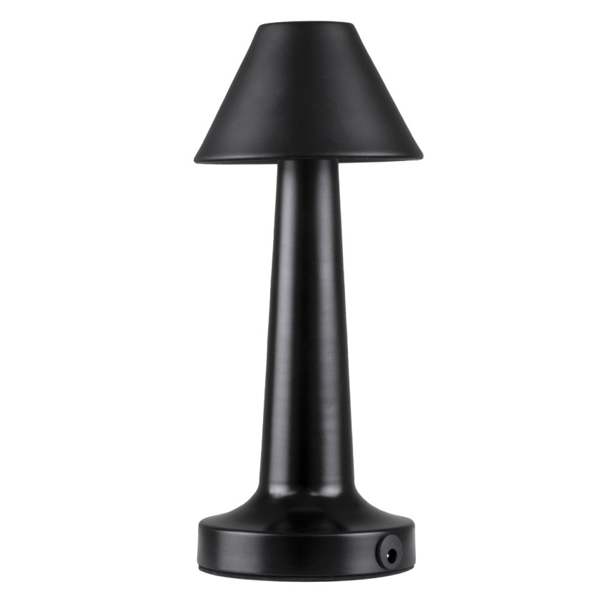 MOLLY  Μοντέρνο Επιτραπέζιο Φωτιστικό Πορτατίφ LED 1.5W 105lm 120° DC 5V Επαναφορτιζόμενο με Μπαταρία Li-ion 1800mAh - Διακόπτη Αφής με 3 Εντάσεις Φωτισμού Θερμό Λευκό 2700K Dimmable - Φ10 x 23cm - Μαύρο