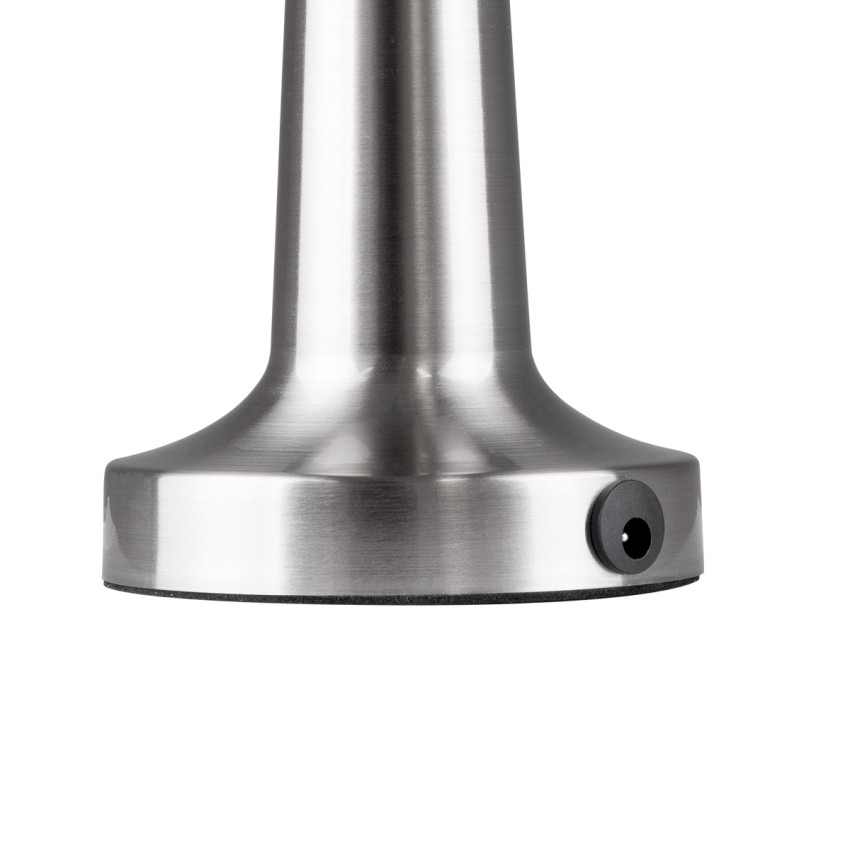 MOLLY  Μοντέρνο Επιτραπέζιο Φωτιστικό Πορτατίφ LED 1.5W 105lm 120° DC 5V Επαναφορτιζόμενο με Μπαταρία Li-ion 1800mAh - Διακόπτη Αφής με 3 Εντάσεις Φωτισμού Θερμό Λευκό 2700K Dimmable - Φ10 x 23cm - Ασημί