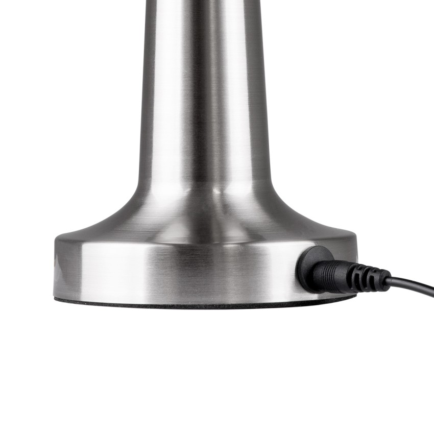 MOLLY  Μοντέρνο Επιτραπέζιο Φωτιστικό Πορτατίφ LED 1.5W 105lm 120° DC 5V Επαναφορτιζόμενο με Μπαταρία Li-ion 1800mAh - Διακόπτη Αφής με 3 Εντάσεις Φωτισμού Θερμό Λευκό 2700K Dimmable - Φ10 x 23cm - Ασημί