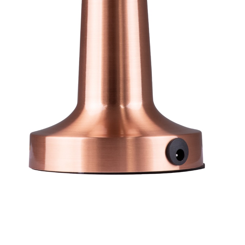 MOLLY  Μοντέρνο Επιτραπέζιο Φωτιστικό Πορτατίφ LED 1.5W 105lm 120° DC 5V Επαναφορτιζόμενο με Μπαταρία Li-ion 1800mAh - Διακόπτη Αφής με 3 Εντάσεις Φωτισμού Θερμό Λευκό 2700K Dimmable - Φ10 x 23cm - Χάλκινο