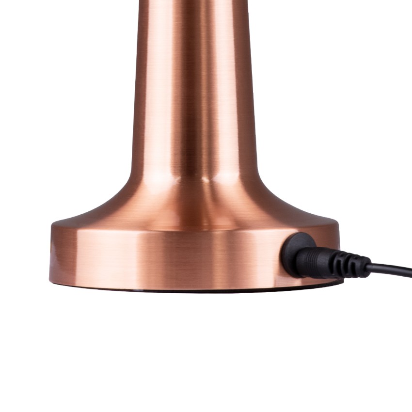 MOLLY  Μοντέρνο Επιτραπέζιο Φωτιστικό Πορτατίφ LED 1.5W 105lm 120° DC 5V Επαναφορτιζόμενο με Μπαταρία Li-ion 1800mAh - Διακόπτη Αφής με 3 Εντάσεις Φωτισμού Θερμό Λευκό 2700K Dimmable - Φ10 x 23cm - Χάλκινο