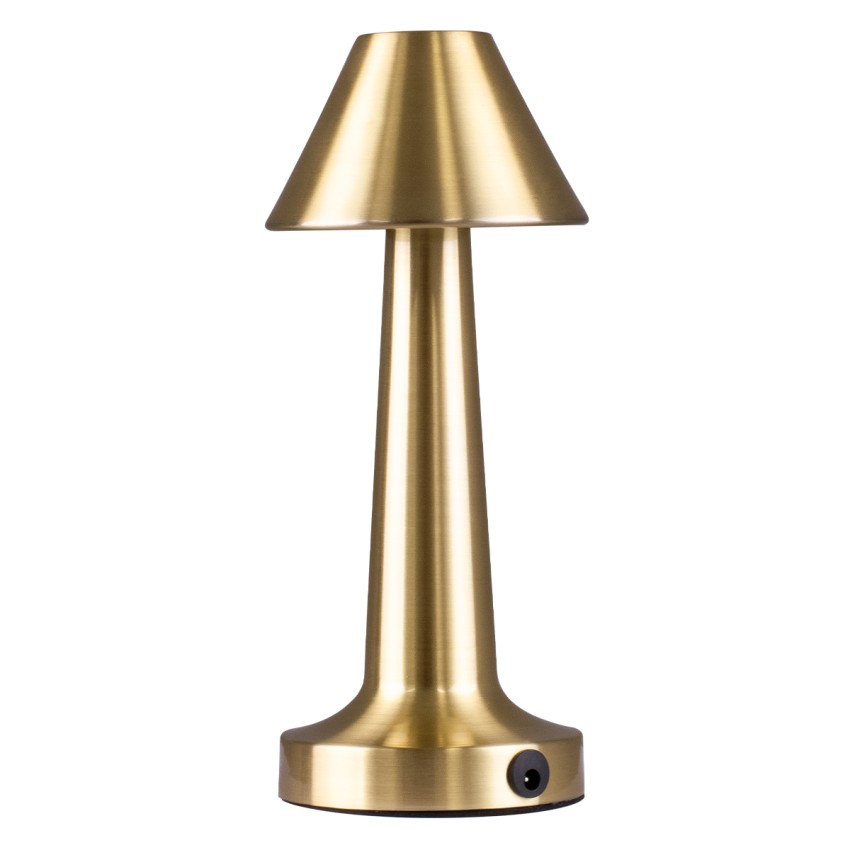 MOLLY  Μοντέρνο Επιτραπέζιο Φωτιστικό Πορτατίφ LED 1.5W 105lm 120° DC 5V Επαναφορτιζόμενο με Μπαταρία Li-ion 1800mAh - Διακόπτη Αφής με 3 Εντάσεις Φωτισμού Θερμό Λευκό 2700K Dimmable - Φ10 x 23cm - Χρυσό