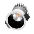 MICRO-S  Χωνευτό LED Spot Downlight TrimLess Φ4cm 5W 625lm 38° AC 220-240V IP20 Φ4 x Υ5.9cm - Στρόγγυλο - Λευκό με Μαύρο Κάτοπτρο - Θερμό Λευκό 2700K - Bridgelux COB
