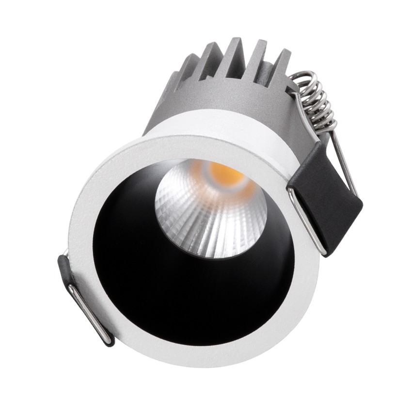 MICRO-S  Χωνευτό LED Spot Downlight TrimLess Φ4cm 5W 625lm 38° AC 220-240V IP20 Φ4 x Υ5.9cm - Στρόγγυλο - Λευκό με Μαύρο Κάτοπτρο - Θερμό Λευκό 2700K - Bridgelux COB