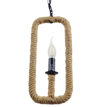 LINDELL Vintage Κρεμαστό Φωτιστικό Ανάρτηση Μονόφωτο 1 x E14 IP20 Μαύρο Μέταλλο με Μπεζ Σχοινί - Μ18 x Π18 x Υ33cm LINDELL Vintage Κρεμαστό Φωτιστικό Ανάρτηση Μονόφωτο 1 x E14 IP20 Μαύρο Μέταλλο με Μπεζ Σχοινί - Μ18 x Π18 x Υ33cm