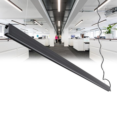 MARKET 61021-P Γραμμικό Κρεμαστό Φωτιστικό Linear LED 18W 2200lm 60° AC 220-240V Μ120 x Π2 x Υ4cm Φυσικό Λευκό 4500K - Μαύρο