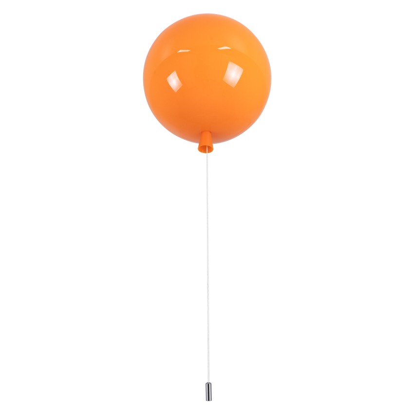 GLOBOSTAR® BALLOON  Παιδικό Φωτιστικό Οροφής με Ντουί 1 x E27 AC 220-240V IP20 - Πορτοκαλί - Μ30 x Π30 x Υ33cm
