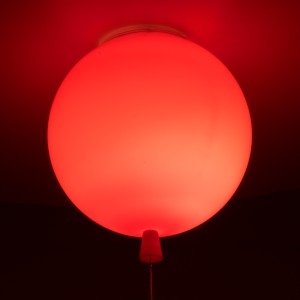 BALLOON  Παιδικό Φωτιστικό Οροφής Μπάλα Μονόφωτο 1 x E27 IP20 Κόκκινο Πλαστικό με Ασημί Μέταλλο - Μ30 x Π30 x Υ33cm