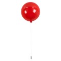 BALLOON  Παιδικό Φωτιστικό Οροφής Μπάλα Μονόφωτο 1 x E27 IP20 Κόκκινο Πλαστικό με Ασημί Μέταλλο - Μ30 x Π30 x Υ33cm