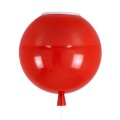 BALLOON  Παιδικό Φωτιστικό Οροφής Μπάλα Μονόφωτο 1 x E27 IP20 Κόκκινο Πλαστικό με Ασημί Μέταλλο - Μ30 x Π30 x Υ33cm