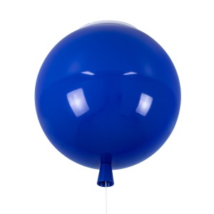 BALLOON  Παιδικό Φωτιστικό Οροφής Μπάλα Μονόφωτο 1 x E27 IP20 Μπλε Πλαστικό με Ασημί Μέταλλο - Μ30 x Π30 x Υ33cm
