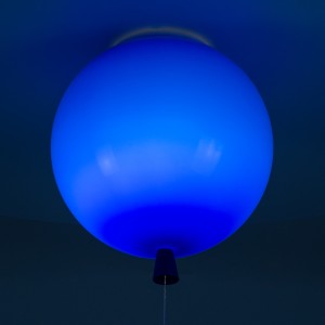 BALLOON  Παιδικό Φωτιστικό Οροφής Μπάλα Μονόφωτο 1 x E27 IP20 Μπλε Πλαστικό με Ασημί Μέταλλο - Μ30 x Π30 x Υ33cm