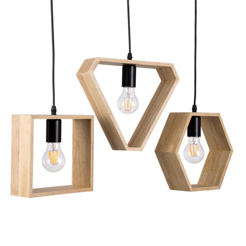 GLOBOSTAR® ELISE  Μοντέρνο Κρεμαστό Φωτιστικό Οροφής με Ντουί 3 x E27 AC 220-240V IP20 - Μπεζ & Μαύρο - Μ76 x Π8 x Υ25cm