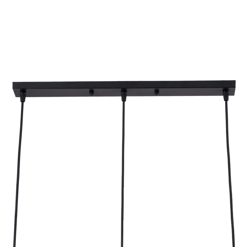 GLOBOSTAR® ELISE  Μοντέρνο Κρεμαστό Φωτιστικό Οροφής με Ντουί 3 x E27 AC 220-240V IP20 - Μπεζ & Μαύρο - Μ76 x Π8 x Υ25cm