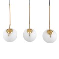 GLOBOSTAR® MONROE  Μοντέρνο Κρεμαστό Φωτιστικό Οροφής με Ντουί 3 x E27 AC 220-240V IP20 - Χρυσό & Λευκό - Μ74 x Π25 x Υ50cm