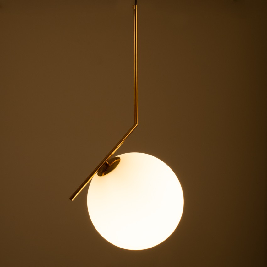 GLOBOSTAR® MONROE  Μοντέρνο Κρεμαστό Φωτιστικό Οροφής με Ντουί 1 x E27 AC 220-240V IP20 - Χρυσό & Λευκό - Μ30 x Π30 x Υ75cm