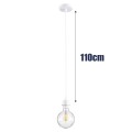 GLOBOSTAR® HANNA  Boho Κρεμαστό Φωτιστικό Οροφής με Ντουί 1 x E27 AC 220-240V IP20 - Μπεζ & Λευκό - Μ4 x Π4 x Υ110cm