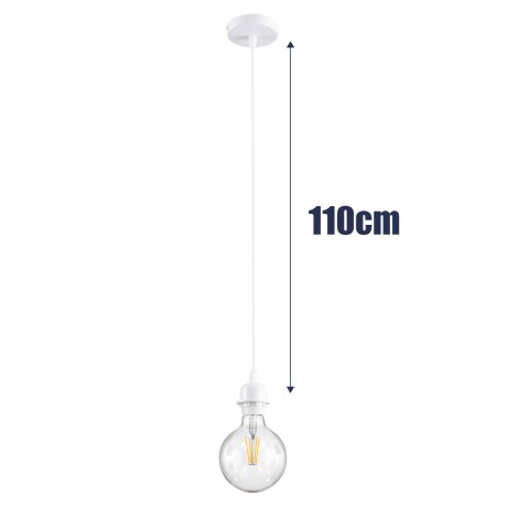 GLOBOSTAR® HANNA  Boho Κρεμαστό Φωτιστικό Οροφής με Ντουί 1 x E27 AC 220-240V IP20 - Μπεζ & Λευκό - Μ4 x Π4 x Υ110cm