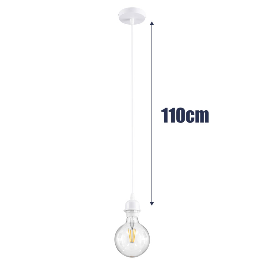 GLOBOSTAR® HANNA  Boho Κρεμαστό Φωτιστικό Οροφής με Ντουί 1 x E27 AC 220-240V IP20 - Μπεζ & Λευκό - Μ4 x Π4 x Υ110cm