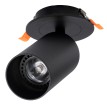 GLOBOSTAR® LEO  Χωνευτό Κινούμενο Φωτιστικό Downlight Σποτ με Ντουί 1 x GU10 90° AC 220-240V IP20 - Μαύρο Ματ - Μ9 x Π9 x Υ17cm / Q7cm