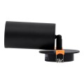 GLOBOSTAR® LEO  Χωνευτό Κινούμενο Φωτιστικό Downlight Σποτ με Ντουί 1 x GU10 90° AC 220-240V IP20 - Μαύρο Ματ - Μ9 x Π9 x Υ17cm / Q7cm