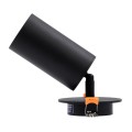 GLOBOSTAR® LEO  Χωνευτό Κινούμενο Φωτιστικό Downlight Σποτ με Ντουί 1 x GU10 90° AC 220-240V IP20 - Μαύρο Ματ - Μ9 x Π9 x Υ17cm / Q7cm