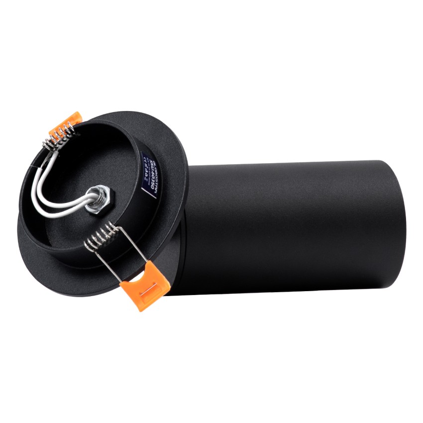 GLOBOSTAR® LEO  Χωνευτό Κινούμενο Φωτιστικό Downlight Σποτ με Ντουί 1 x GU10 90° AC 220-240V IP20 - Μαύρο Ματ - Μ9 x Π9 x Υ17cm / Q7cm