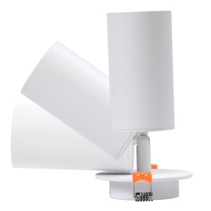 GLOBOSTAR® LEO  Χωνευτό Κινούμενο Φωτιστικό Downlight Σποτ με Ντουί 1 x GU10 AC 220-240V IP20 - Λευκό Ματ - Μ9 x Π9 x Υ17cm / Q7cm