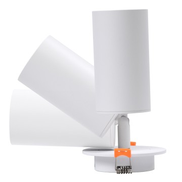 GLOBOSTAR® LEO  Χωνευτό Κινούμενο Φωτιστικό Downlight Σποτ με Ντουί 1 x GU10 AC 220-240V IP20 - Λευκό Ματ - Μ9 x Π9 x Υ17cm / Q7cm