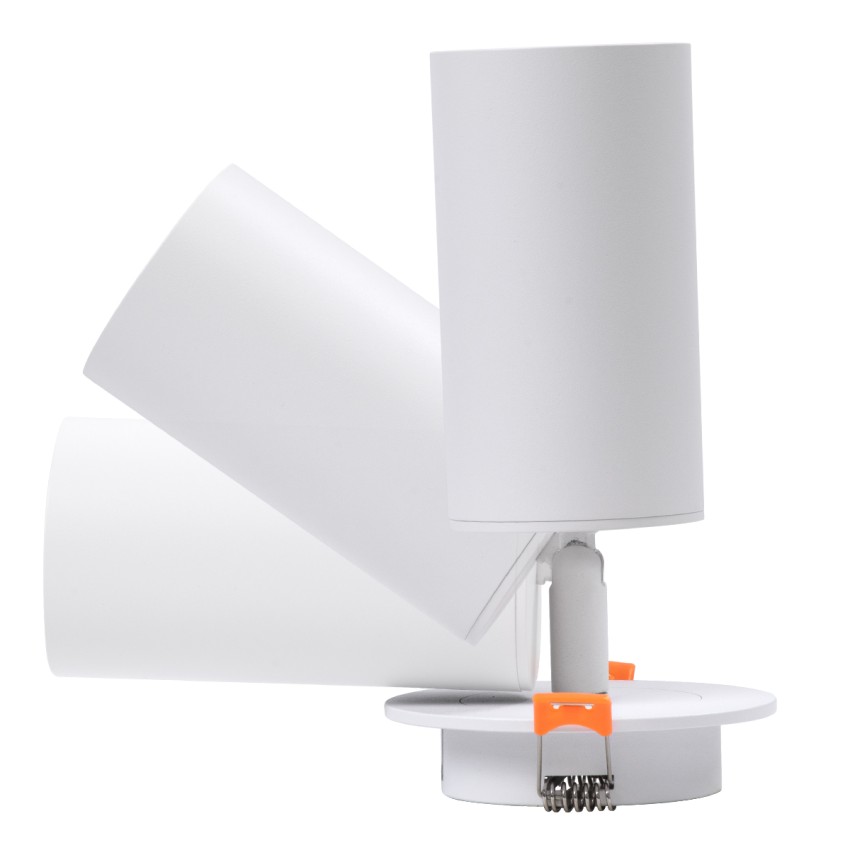 GLOBOSTAR® LEO  Χωνευτό Κινούμενο Φωτιστικό Downlight Σποτ με Ντουί 1 x GU10 AC 220-240V IP20 - Λευκό Ματ - Μ9 x Π9 x Υ17cm / Q7cm