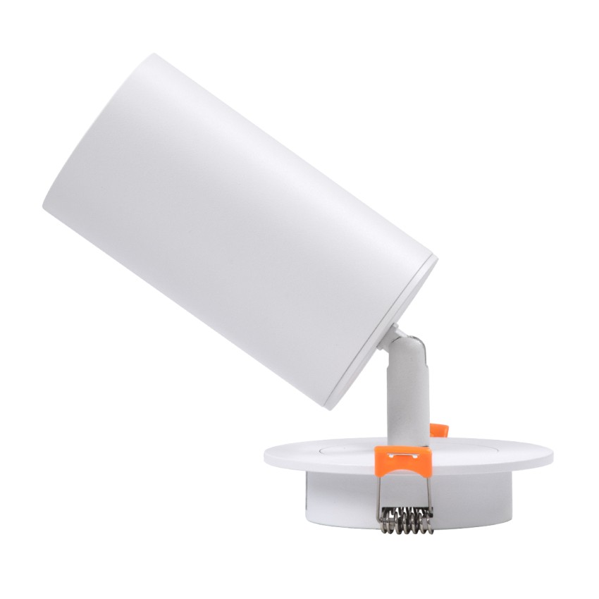 GLOBOSTAR® LEO  Χωνευτό Κινούμενο Φωτιστικό Downlight Σποτ με Ντουί 1 x GU10 AC 220-240V IP20 - Λευκό Ματ - Μ9 x Π9 x Υ17cm / Q7cm