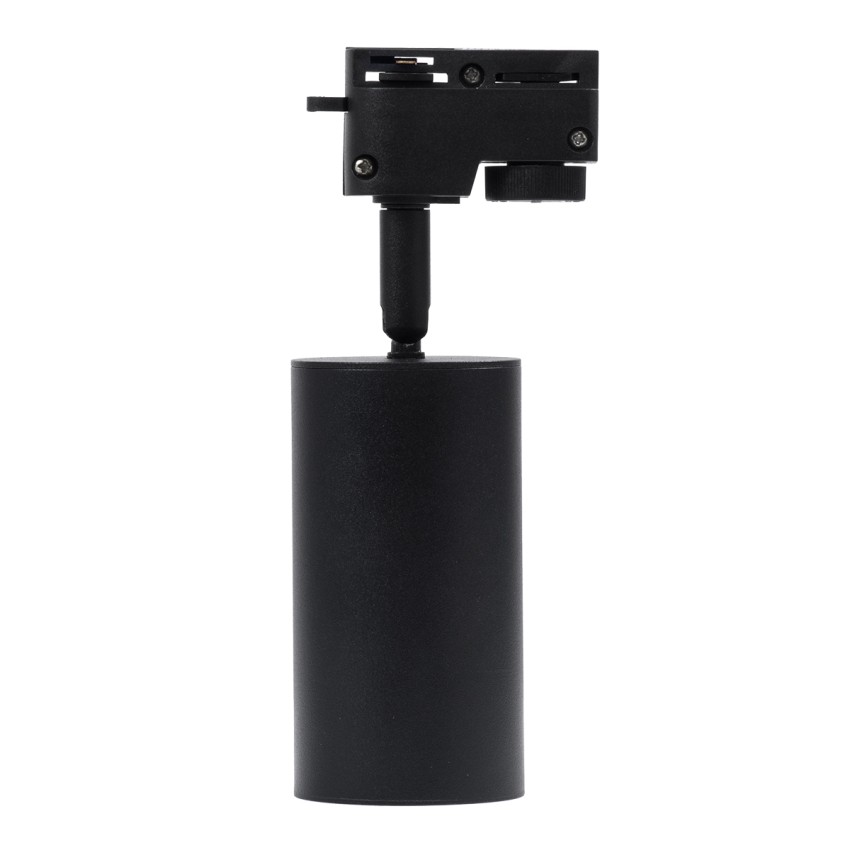 LEO  Κινούμενο Στρόγγυλο Φωτιστικό Σποτ Ράγας Αλουμινίου με Ντουί GU10 AC 220-240V IP20 Φ6 x Υ19cm - 2 Γραμμών - Μαύρο