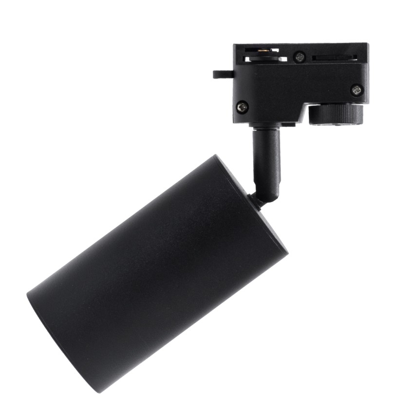 LEO  Κινούμενο Στρόγγυλο Φωτιστικό Σποτ Ράγας Αλουμινίου με Ντουί GU10 AC 220-240V IP20 Φ6 x Υ19cm - 2 Γραμμών - Μαύρο