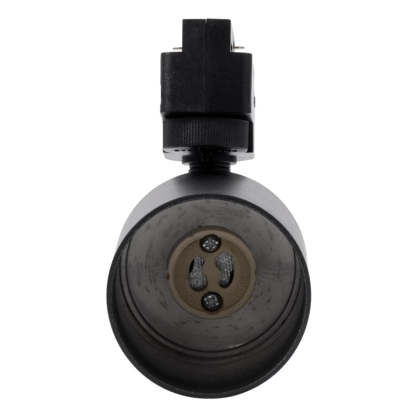 LEO  Κινούμενο Στρόγγυλο Φωτιστικό Σποτ Ράγας Αλουμινίου με Ντουί GU10 AC 220-240V IP20 Φ6 x Υ19cm - 2 Γραμμών - Μαύρο