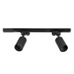 LEO  Μοντέρνο Φωτιστικό Οροφής Ράγα με Κινούμενα Σποτ Αλουμινίου Δίφωτο 2 x GU10 AC 220-240V IP20 Μ50.5 x Π6 x Υ20cm - 2 Γραμμών - Μαύρο